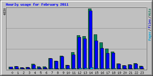 Hourly usage for February 2011